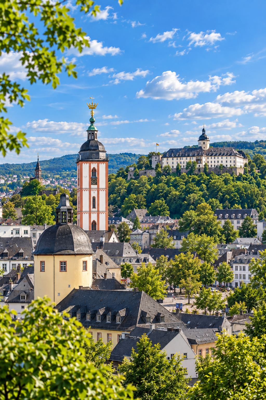 Siegen mit Nikolaikirche und Schloss